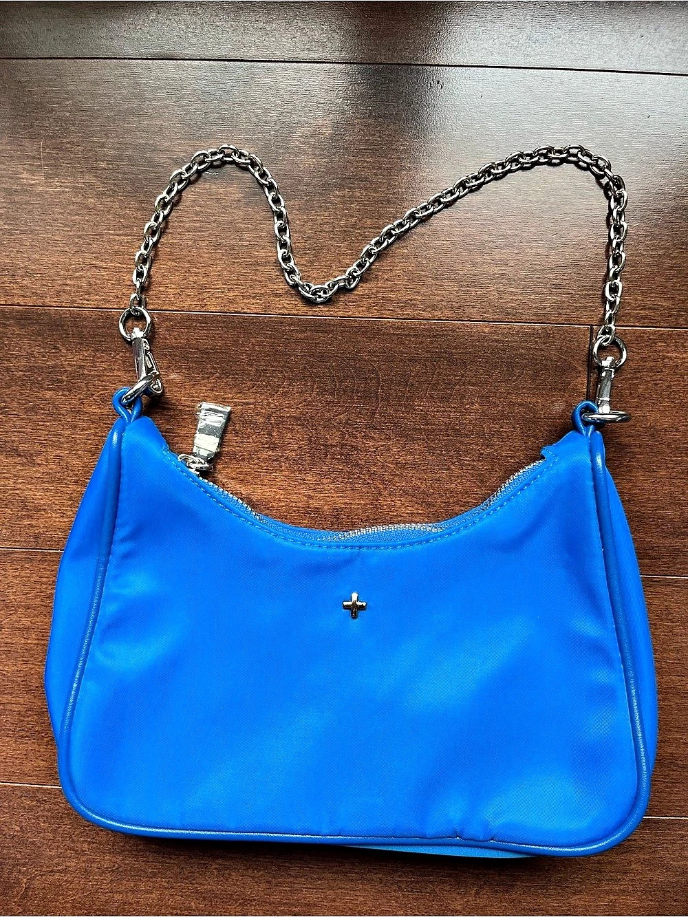 Blue Shoulder Bag with Chain